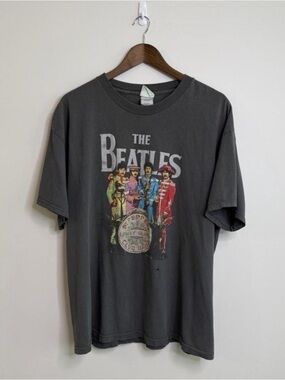 00’s The Beatles Sgt. Pepper Graphic Band T-Shirt Charcoal Fade XL